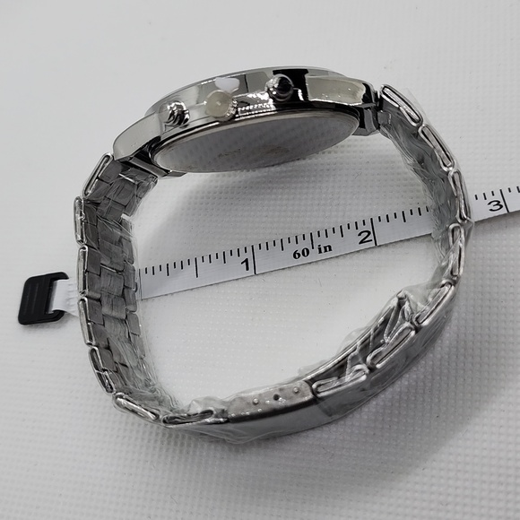 Men's Triple Dial Quartz Silver Tone Watch & Bracelet Set - Picture 10 of 11